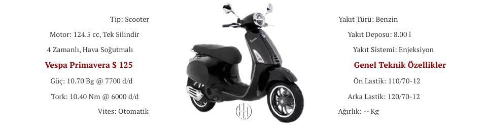 Vespa Primavera S 125 (2018 - XXXX) - Motodeks Vespa Primavera S 125 (2018 - XXXX) - Motodeks